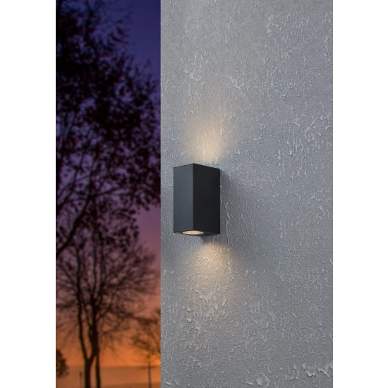 JABAGA lampa ścienna kinkiet zewnętrzny 2XGU10 LED czarny IP44 900276 EGLO