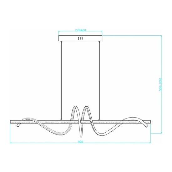 Lampa wisząca Serpent złoty malowany 339701-09 Reality