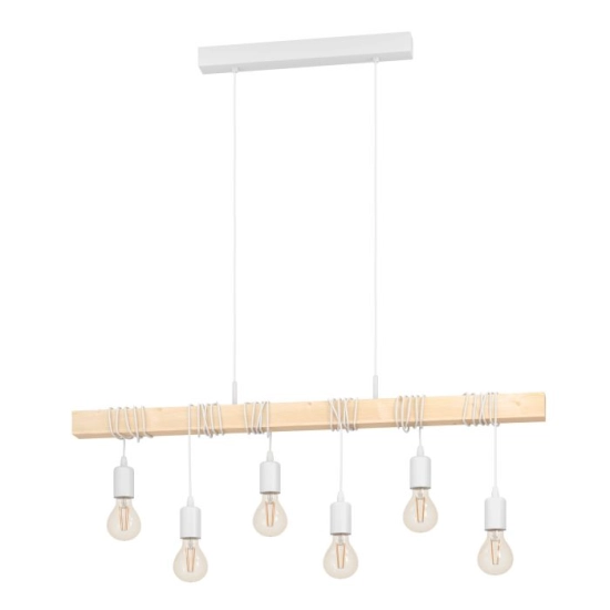 TOWNSHEND Lampa wisząca 6xE27 biała 43705 EGLO