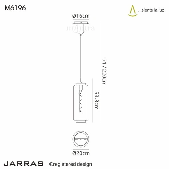 Lampa wisząca Mantra Jarras 6198MA - zdjęcie dodatkowe 1