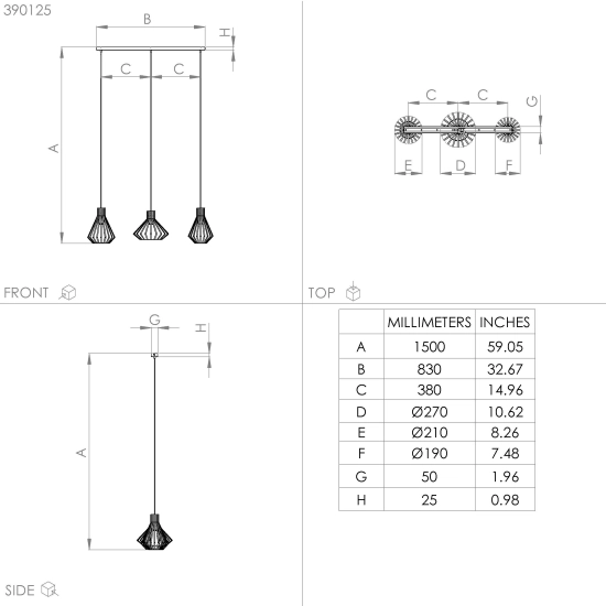 BASIDANO Lampa wisząca 390125 EGLO