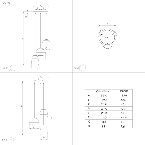 AGUILARES Lampa wisząca 900196 EGLO