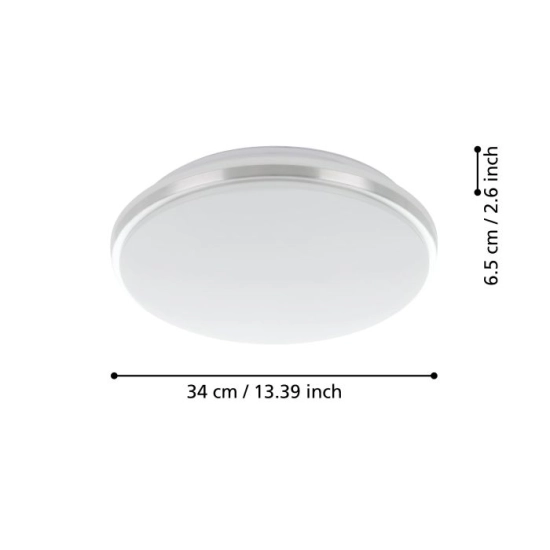 PINETTO Plafon łazienkowy LED 34 cm 4000K IP44 900365 EGLO