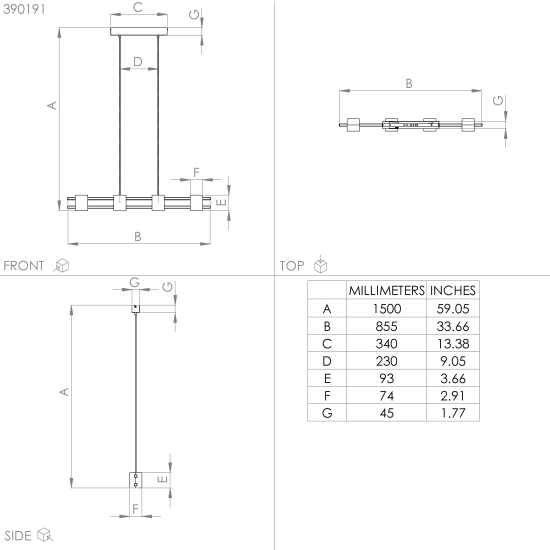 LEVANTARA Lampa wisząca 390191 EGLO