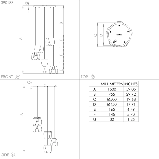 SERENARA Lampa wisząca 390183 EGLO