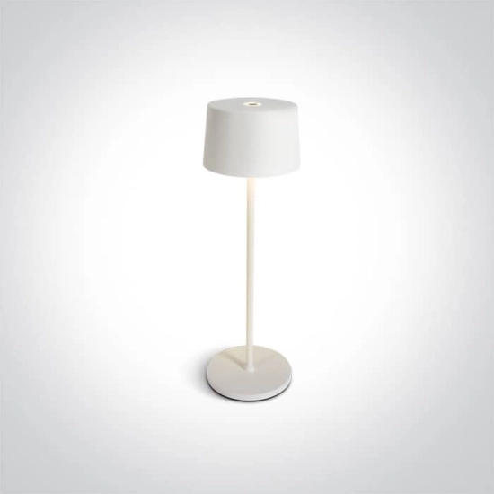 kinkiecik.pl Prionia 61082A/W biała bezprzewodowa lampa stołowa IP65 3000K 3,3W; czas ładowania 6h; czas pracy 9h ONE LI