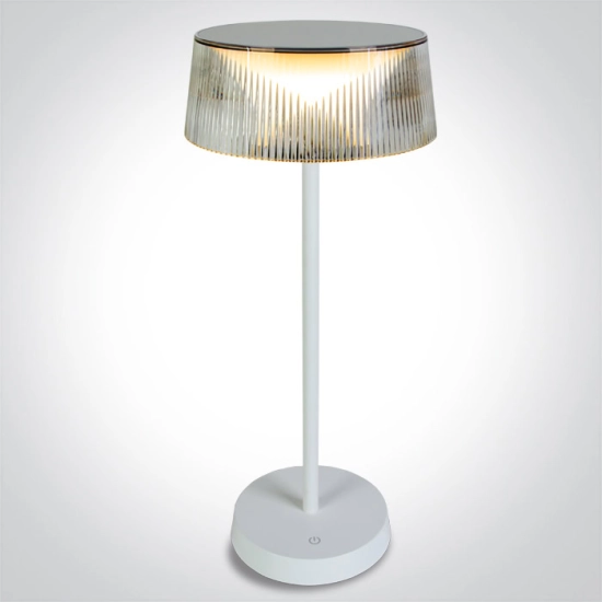 WHITE TABLE LAMP 2w WW IP44 USB RECHARGEABLE DIMMABLE 61106/W/W ONE LIGHT
