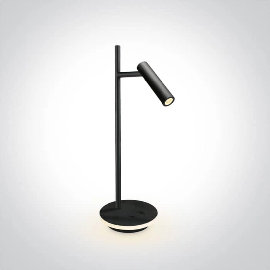 kinkiecik.pl Diodor S 61132A/B/W czarna lampa stołowa LED 3000K 230V reflektor 3W + podstawa 6W; zasilacze w komplecie O