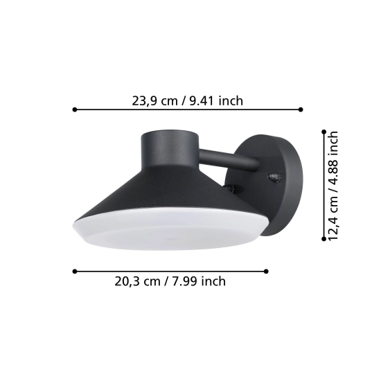NINNARELLA lampa ścienna kinkiet zewnętrzny GU10 LED czarny 900688 EGLO