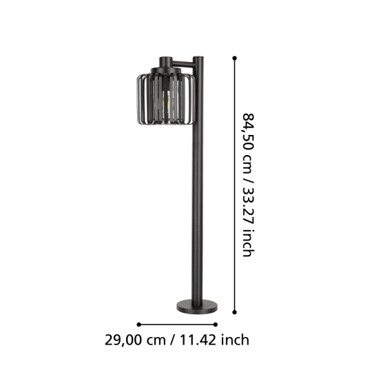SELINUS Słupek oświetleniowy E27 84,5 cm czarny zewnętrzna lampa stojąca 900684 EGLO