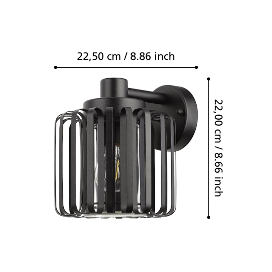 SELINUS lampa ścienna kinkiet zewnętrzny E27 czarny 900672 EGLO