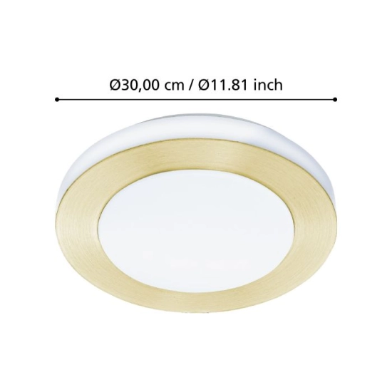 CAPRI Plafon łazienkowy LED 30 cm 3000K IP44 mosiądz oprawa sufitowa 900369 EGLO