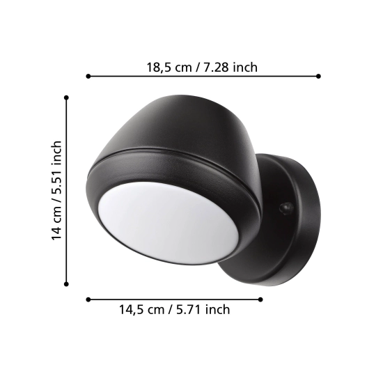 NIVAROLO lampa ścienna kinkiet zewnętrzny GU10 LED czarny 900675 EGLO