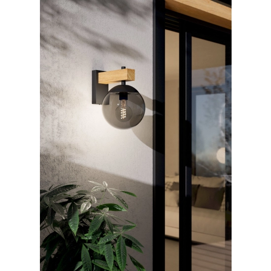 BUFALATA lampa ścienna kinkiet zewnętrzny E27 czarny/brązowy 900671 EGLO
