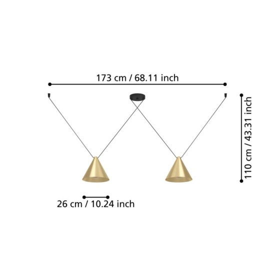 NARICES 1 Lampa wisząca 900843 EGLO
