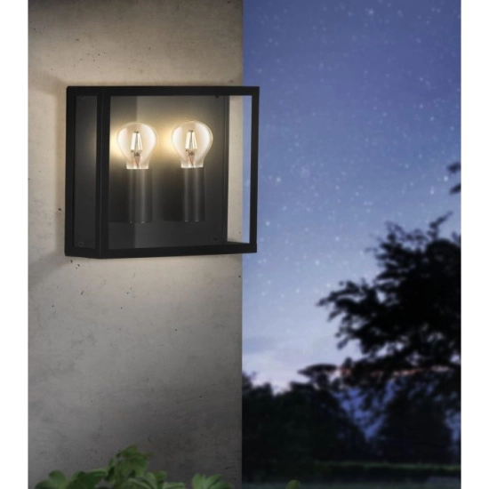 ALAMONTE 1 lampa ścienna kinkiet zewnętrzny 2 x E27 czarny 900698 EGLO