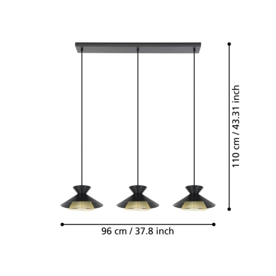 GRIZEDALE Lampa wisząca 43886 EGLO