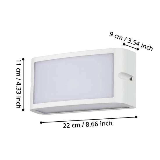 CAMARDA lampa ścienna kinkiet zewnętrzny LED 4000K biały IP54 900807 EGLO