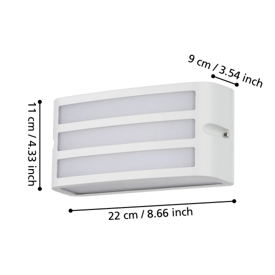 CAMARDA lampa ścienna kinkiet zewnętrzny E27 biały IP54 900809 EGLO