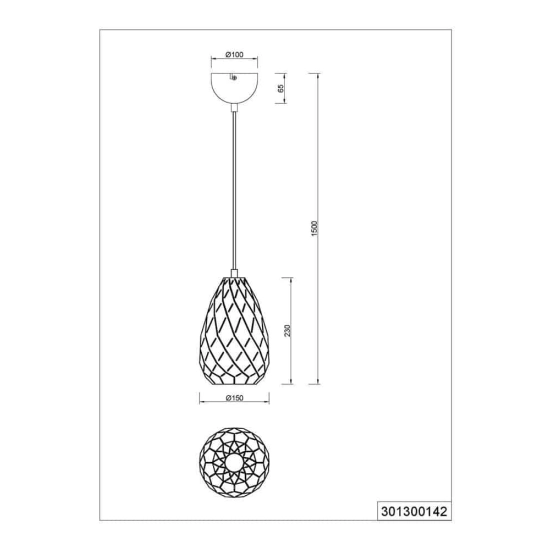 Lampa wisząca ONYX – 301300142 TRIO