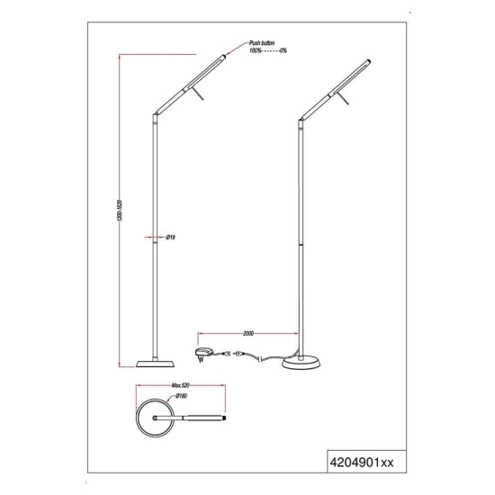 Lampa podłogowa FILIGRAN – 420490132 TRIO