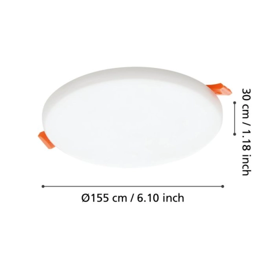 RAPITA oprawa wpuszczana LED 15,5 cm 3000K okrągła do zabudowy łazienkowa 900964 EGLO