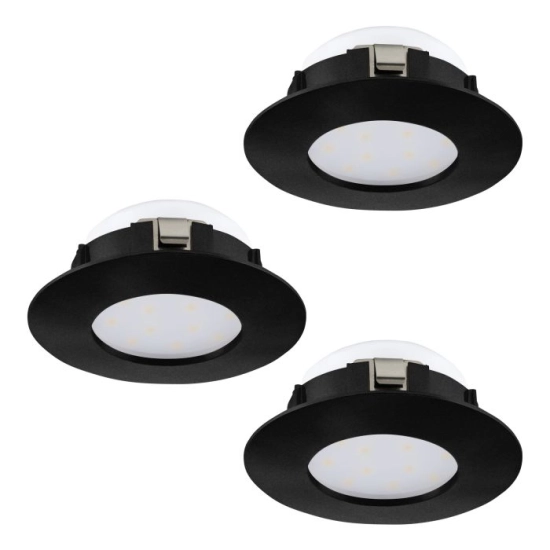 PINEDA oprawa wpuszczana LED 4,9W 3000K czarna IP44 Zestaw 3 sztuk 900744 EGLO