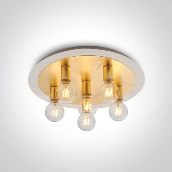 kinkiecik.pl Lemonia 6 62172C/BS dekoracyjna oprawa sufitowa w kolorach biel-mosiądz E27 6x12W 100-240V ONE LIGHT