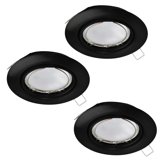 PENETO Oprawa stropowa GU10 LED czarna zestaw 3 szt 900752 EGLO