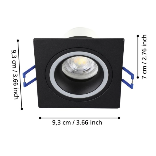 CAROSSO-Z Oprawa wpuszczana LED 5W RGB+TW kwadratowa czarna Smart Home 900763 EGLO
