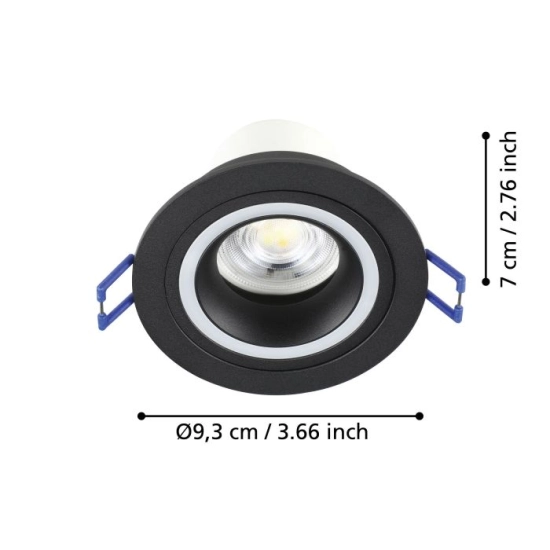 CAROSSO-Z Oprawa wpuszczana LED 5W RGB+TW okrągła czarna Smart Home 900764 EGLO