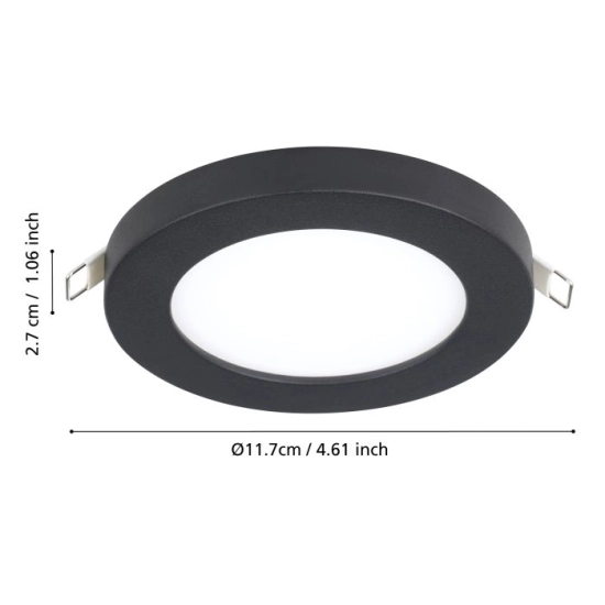 FUEVA FLEX Oprawa wpuszczana LED 5,5W 3000K czarna 900931 EGLO