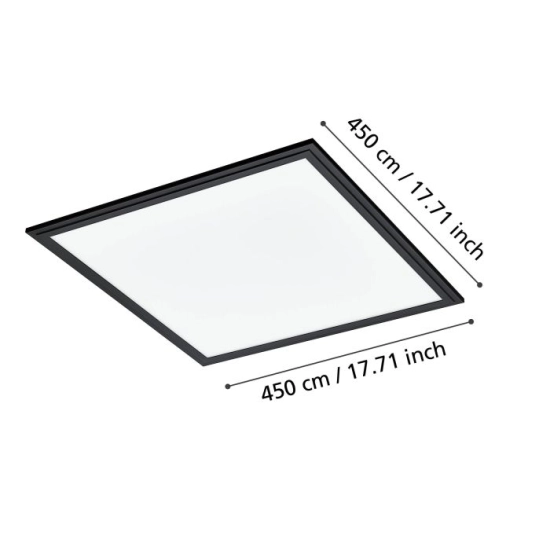 SALOBRENA 1 oprawa sufitowa 45x45 cm 4000K plafon czarny 900818 EGLO