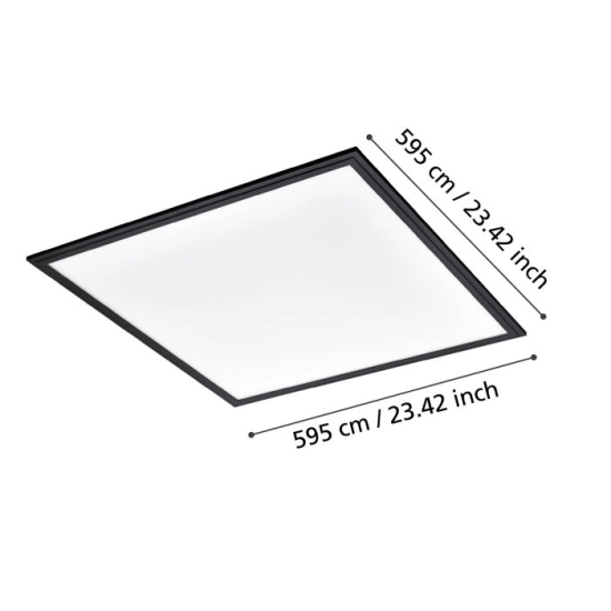 SALOBRENA 1 oprawa sufitowa 59,5x59,5 cm 4000K plafon czarny 900819 EGLO