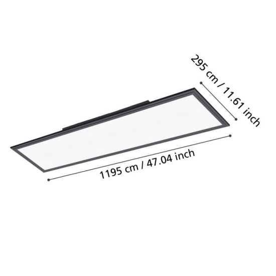 SALOBRENA 1 oprawa sufitowa 120x30 cm 4000K plafon czarny 900821 EGLO