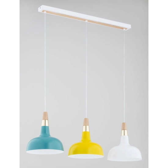 Lampa wisząca RODOS 3xE27 biały, niebieski, żółty 62485 ALFA