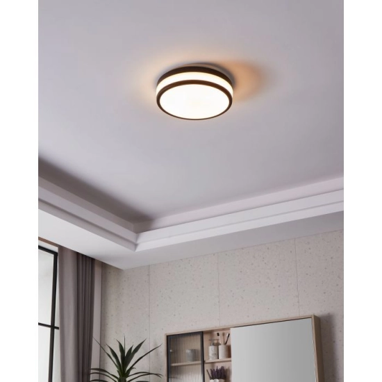 PALERMO Plafon łazienkowy LED 30 cm 3000K IP44 czarny lampa ścienna / sufitowa 900846 EGLO
