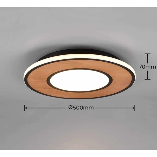 kinkiecik.pl Plafon LED drewno/czarny DEACON 626610232 TRIO