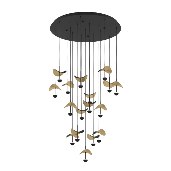 DRACERA Lampa wisząca LED czarno złota 390341 EGLO