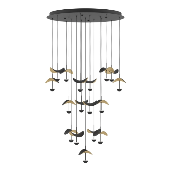 DRACERA Lampa wisząca LED czarno złota 390341 EGLO