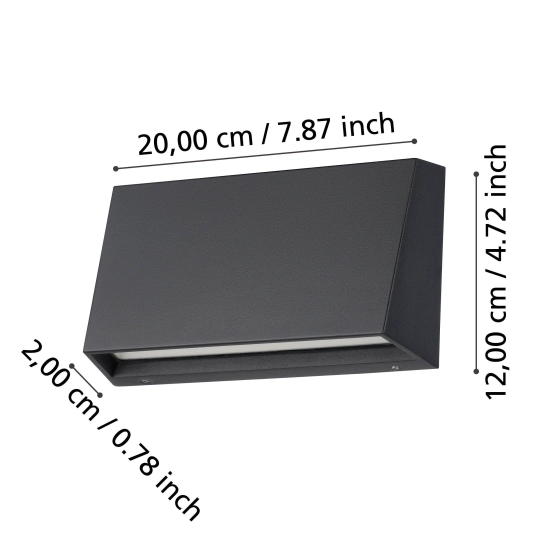SPONGANO lampa ścienna kinkiet zewnętrzny LED czarny IP65 900887 EGLO