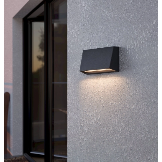 SPONGANO lampa ścienna kinkiet zewnętrzny LED czarny IP65 900887 EGLO
