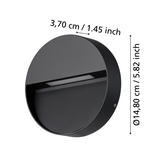 MARUGGIO lampa ścienna kinkiet zewnętrzny LED czarny IP65 900888 EGLO