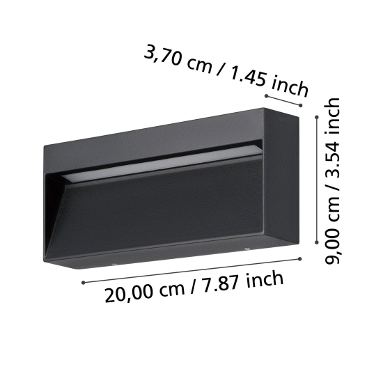 MARUGGIO lampa ścienna kinkiet zewnętrzny LED czarny IP65 900891 EGLO