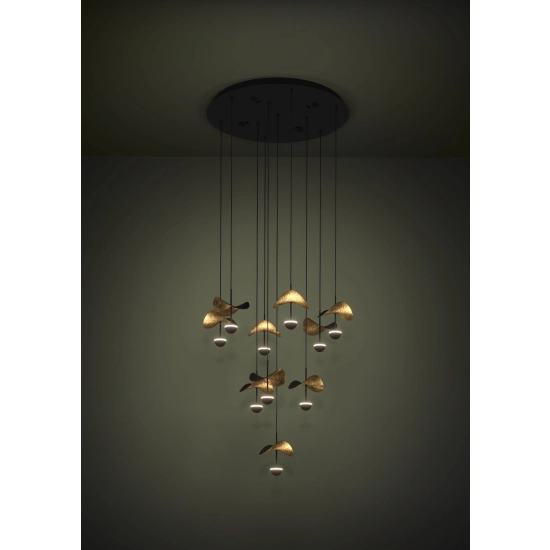 DRACERA Lampa wisząca LED czarno złota 390339 EGLO
