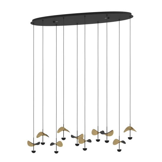 DRACERA Lampa wisząca LED czarno złota 390342 EGLO