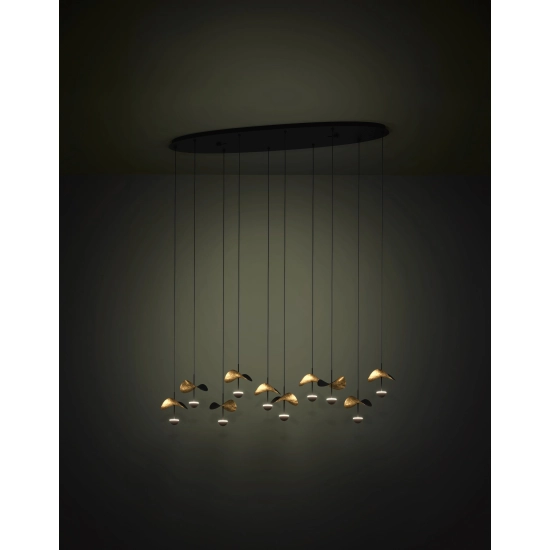 DRACERA Lampa wisząca LED czarno złota 390342 EGLO