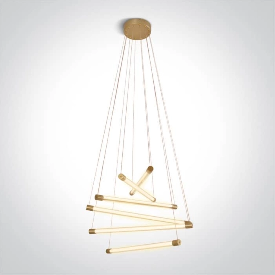 kinkiecik.pl Ladis 63056/BBS matowa mosiężna lampa wisząca LED 50W 230V 3000K; zasilacz 24V w komplecie ONE LIGHT