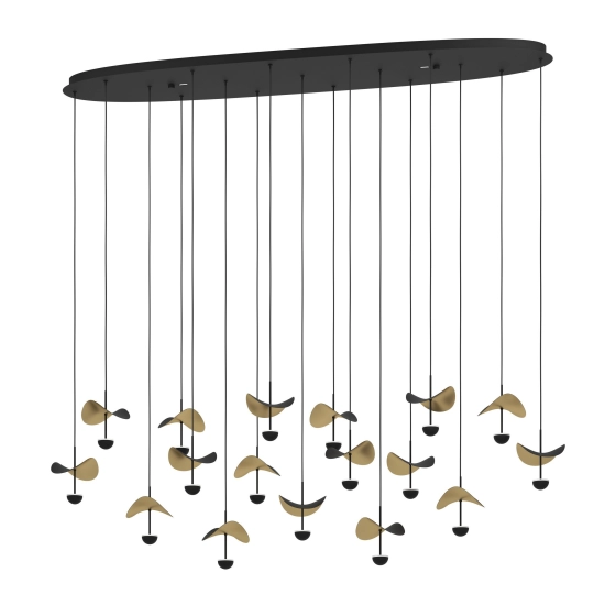 DRACERA Lampa wisząca LED czarno złota 390343 EGLO