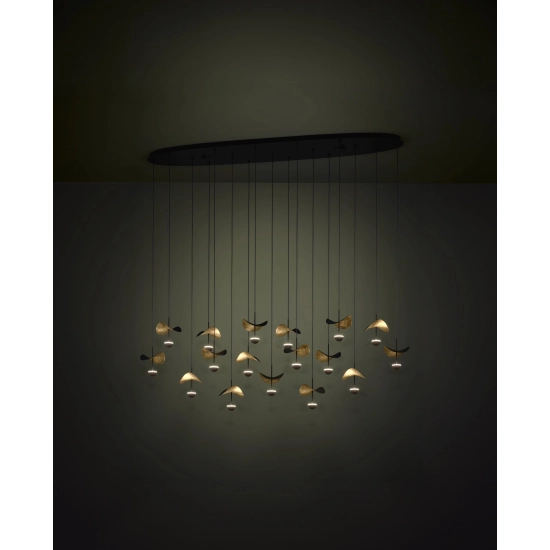 DRACERA Lampa wisząca LED czarno złota 390343 EGLO
